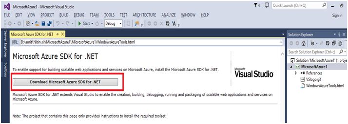 Download Microsoft Azure SDK foe .NET